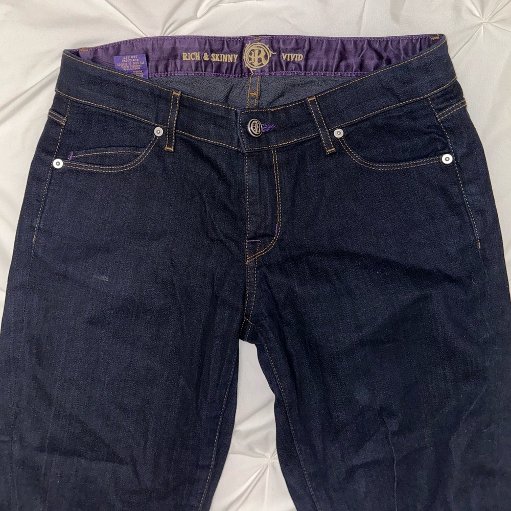 Vintage low rise dark blue "RICH AND SKINNY" pants